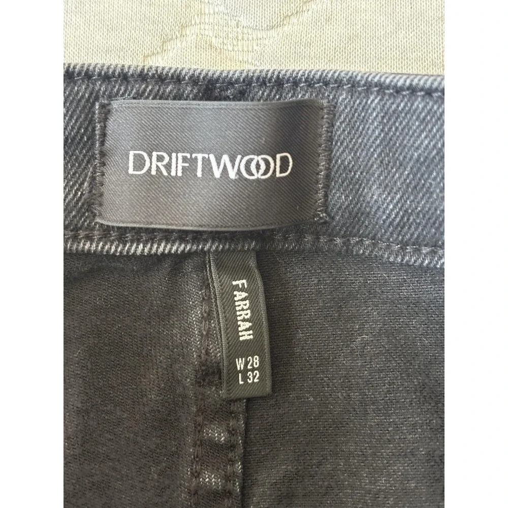 Driftwood Farrah Jeans Womens 28 Black Flare Floral Embroidered Denim Boho - Picture 3 of 7